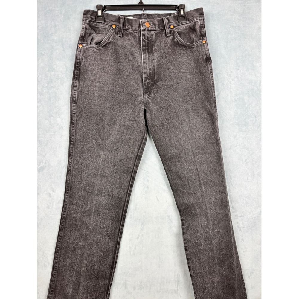 Wrangler 936WBK Cowboy Cut Slim Fit Jeans Mens 32x36 Faded Black Denim High Rise